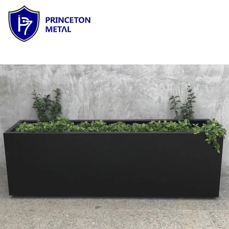 Outdoor Decor Rectangular Tall Large Metal Planter Box aluminum Kit for Vegetables, Flowers, Herbs