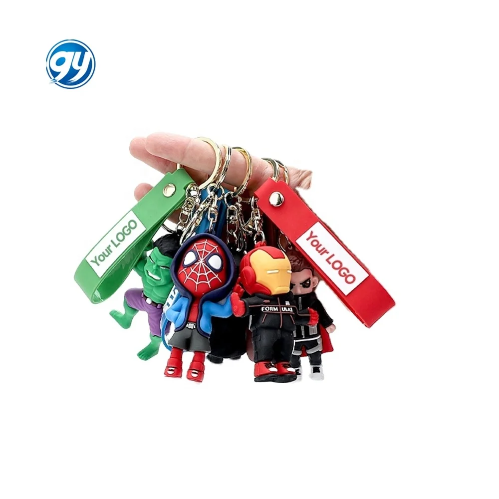 2024 Personalized Soft PVC Keychains Custom 3D Anime Silicone Figures Rubber Key Ring Gifts Promotional China Wholesale