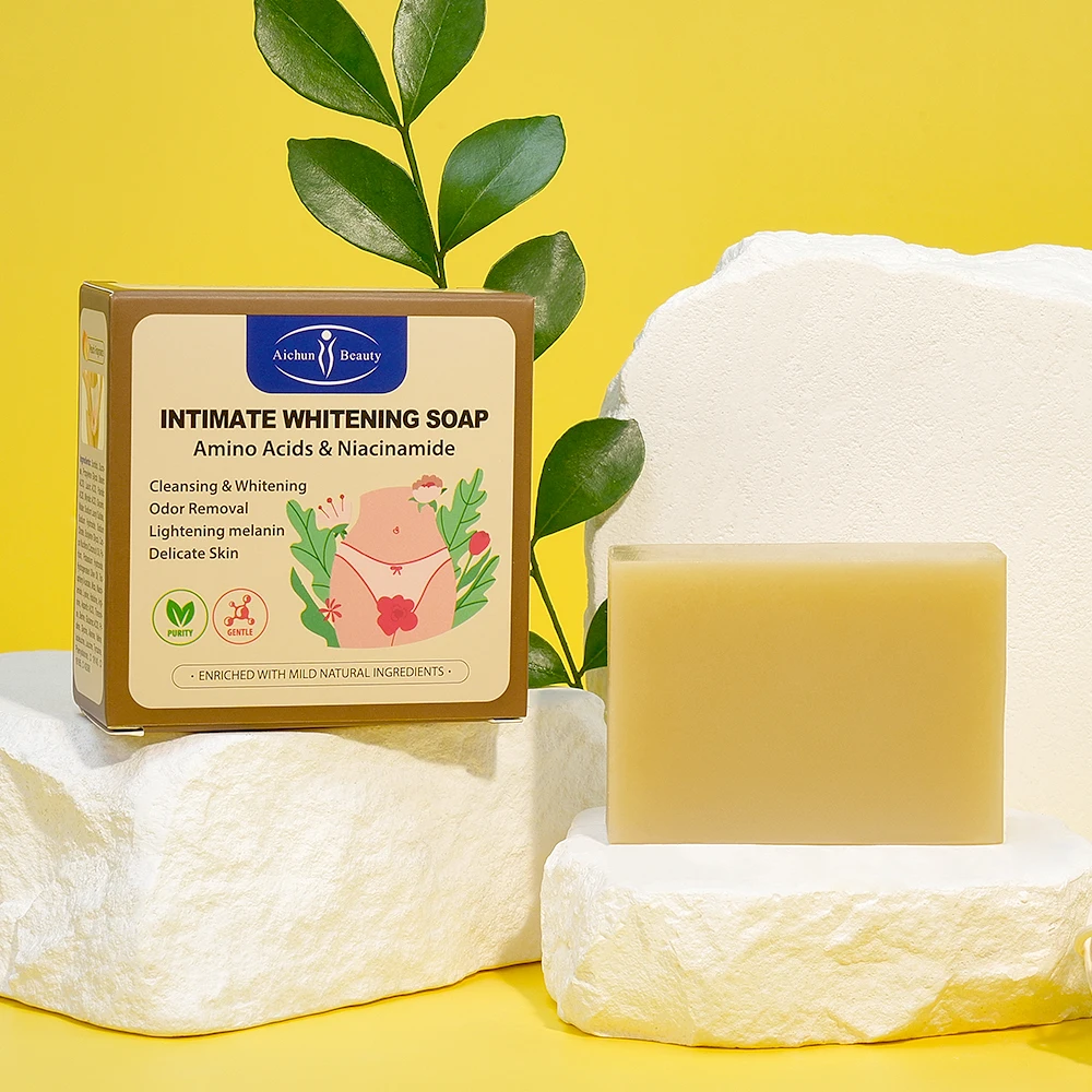 Aichun Beauty Organic Private Part Soap Woman Private Parts Skin Care Cleaning Moisturizing Pink Private Part Soap Product