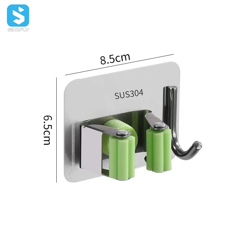 Wholesale Multi Function Mop Wall Mounted Hook Hanger Bathroom Hanging Wall Hook Sticky Hook