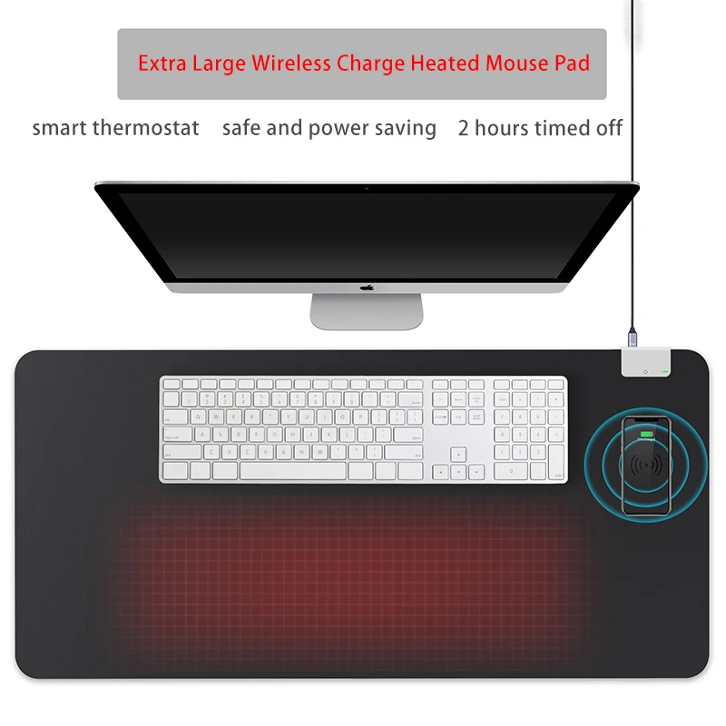Travelcool Warm USB Heating LS108 Keyboard and Mouse Pad Extended Large Gaming RGB Mouse Pads LED Mouse Pad with Wireless Charge