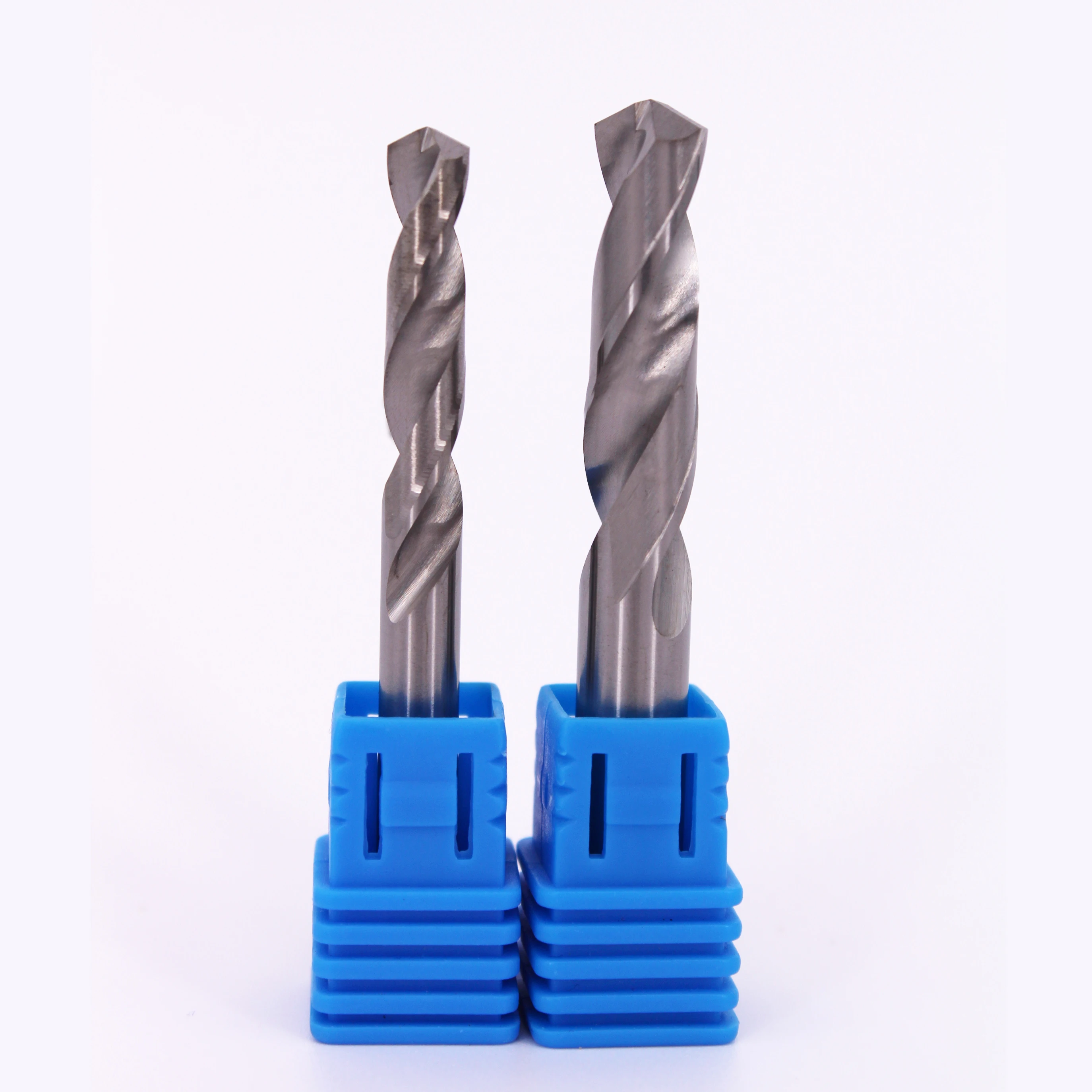 Solid tungsten carbide drill bit for drilling carbide drill bits