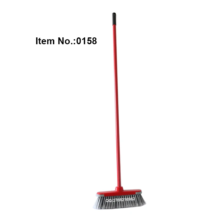 HQ0158 African market wholesale color PET broom with long wooden stick