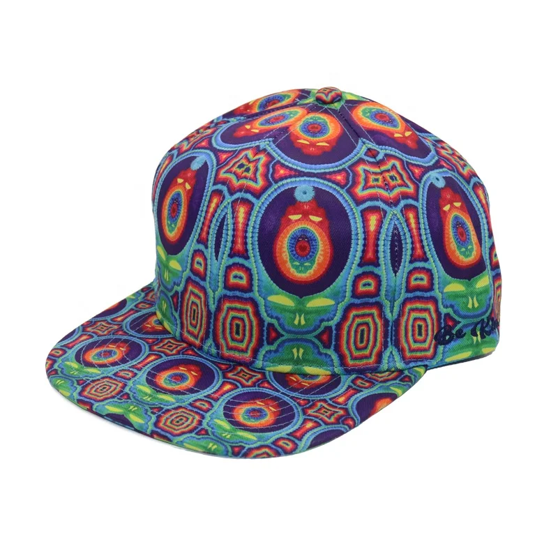 Custom Digital Printing High Quality 6 Panel Flat Brim Caps Yupoong Embroidery Logo Hip Hop Baseball Snapback Hat