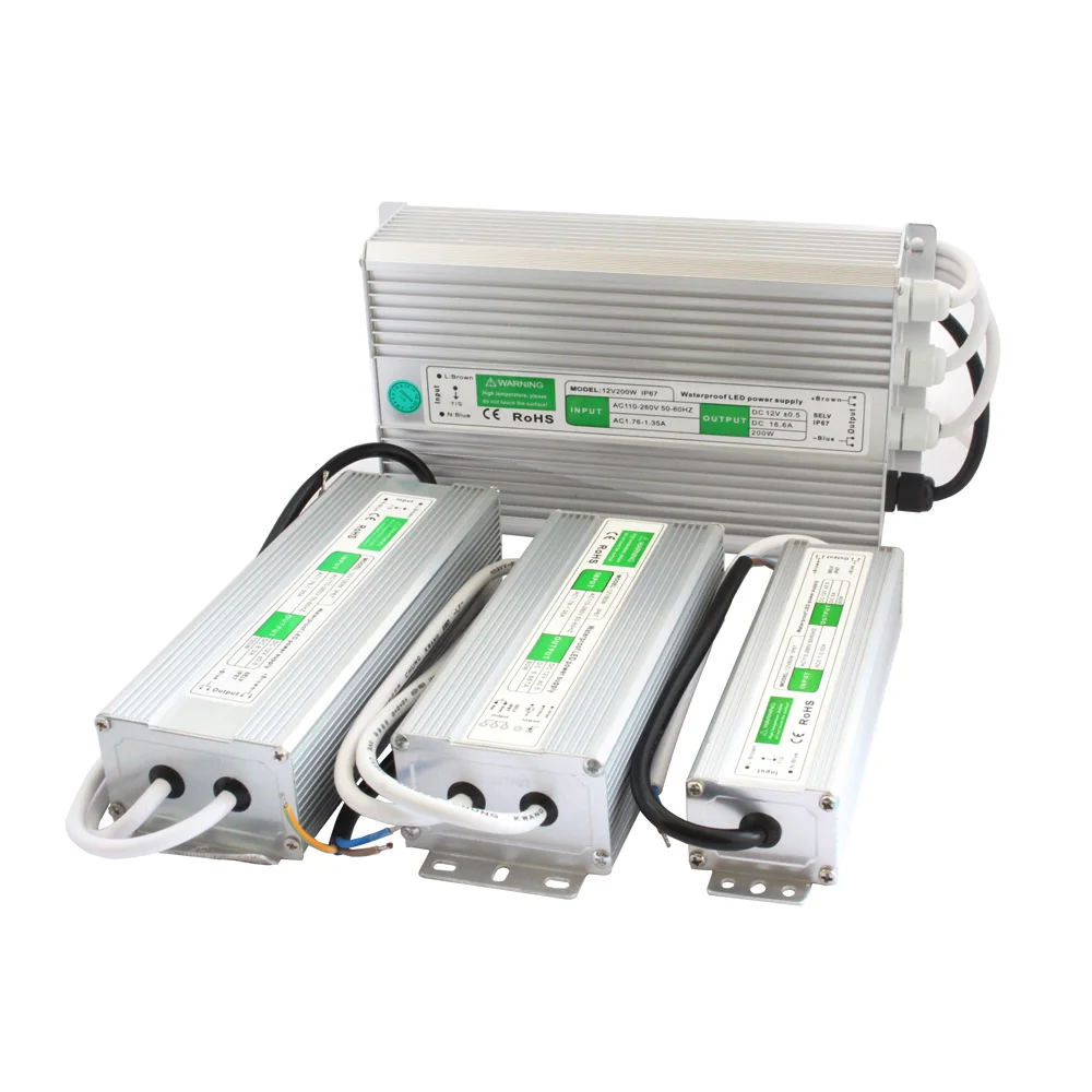 IP67 Waterproof Lighting Transformers DC 12V 24V Power Supply Led Driver For 5050 2835 3528 led strip light