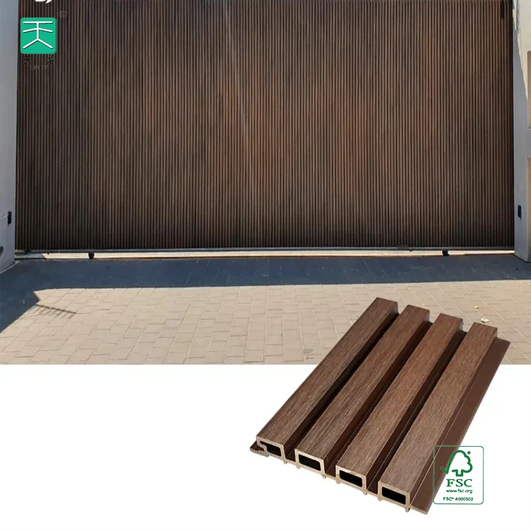 TianGe Wooden Plastic Composite Outside 219*26Mm Co-Extrued 3D Wpc Embossed Outdoor Wall Cladding Panel