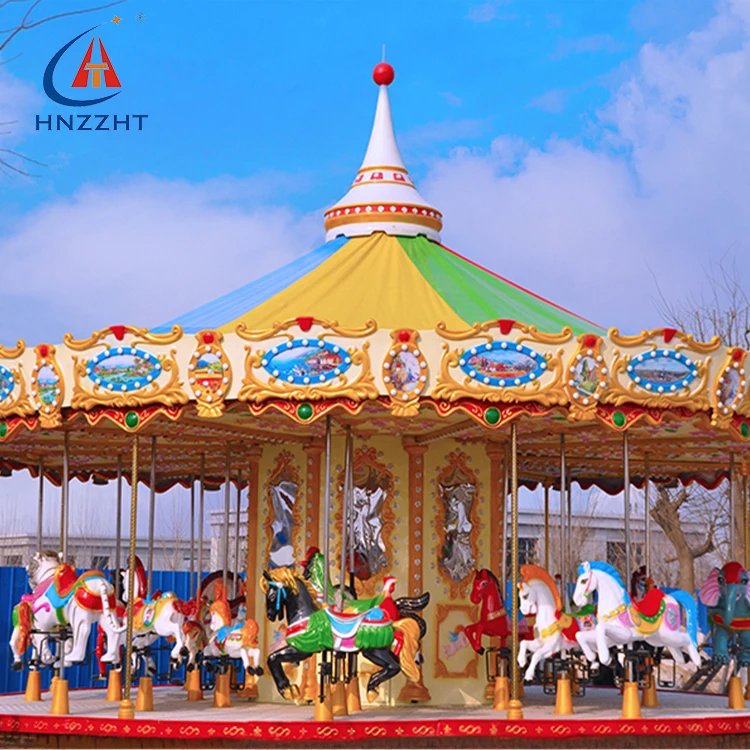Hot sale carousel horse ride  theme  amusement park rides equipment playground merry go round for sale