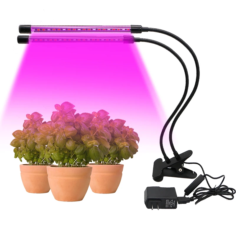 DC5V USB 2 Lamps Full Spectrum led grow light strips 6W Desktop Clip Grow Light for Indoor Plants