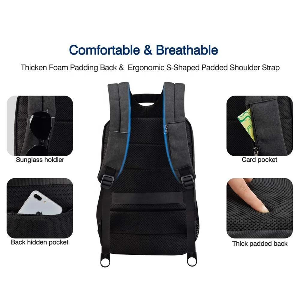 
Travel Backpack Friendly Business Large Carry On Laptop Bag 17 Inch with USB Port Flight 