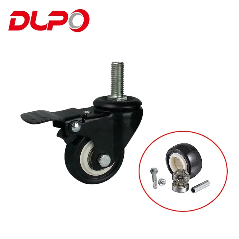 Dlpo Factory direct sale 2 inch caster, furniture wheel castor, PVC/PU/TPR office chair universal locking wheel