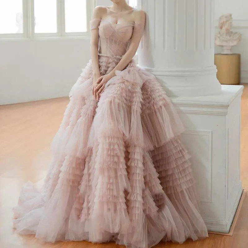 LSCZ26 Long Fashion Ladies Dress Sleeveless Elegant Backless Pink Evening Dress Women