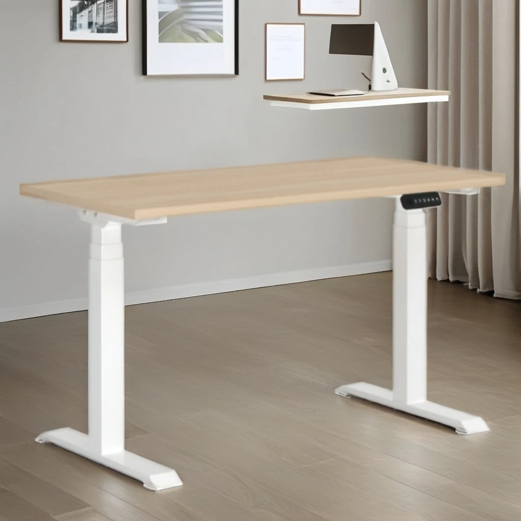 Modern Adjustable Dual Motor Ergonomic Standing Desk Automatic Extendable Large Size with 2 Legs Metal Home Office Furniture