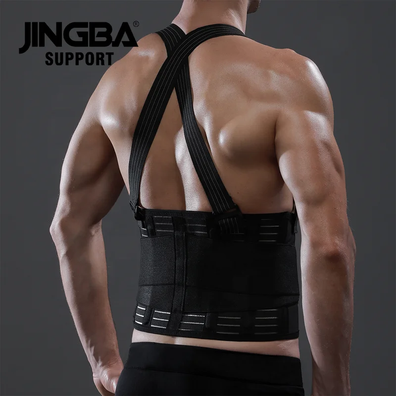 JINGBA Manufacturer Wholesale High-end Workout Back Support Belt with Shoulder Straps for Work Sports Back Pain Relief