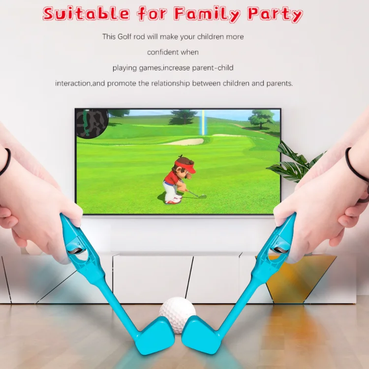 2x Golf Clubs Gaming Handle Grips for Nintendo Switch Golf Club Controller Attachments Red & Blue for Ma rio Golf