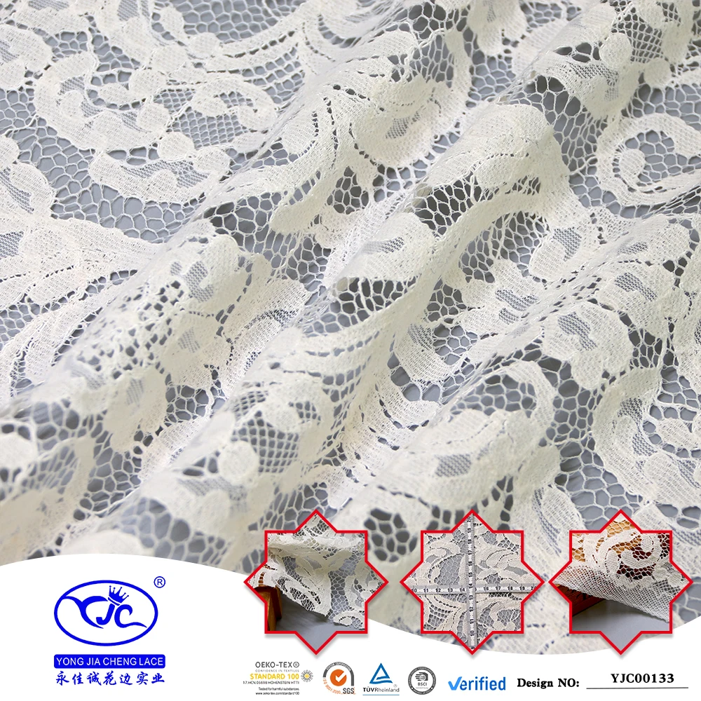 Белая модная нейлоновая сетка лайкра ткани с кружевным дизайном кружева ткань для платья