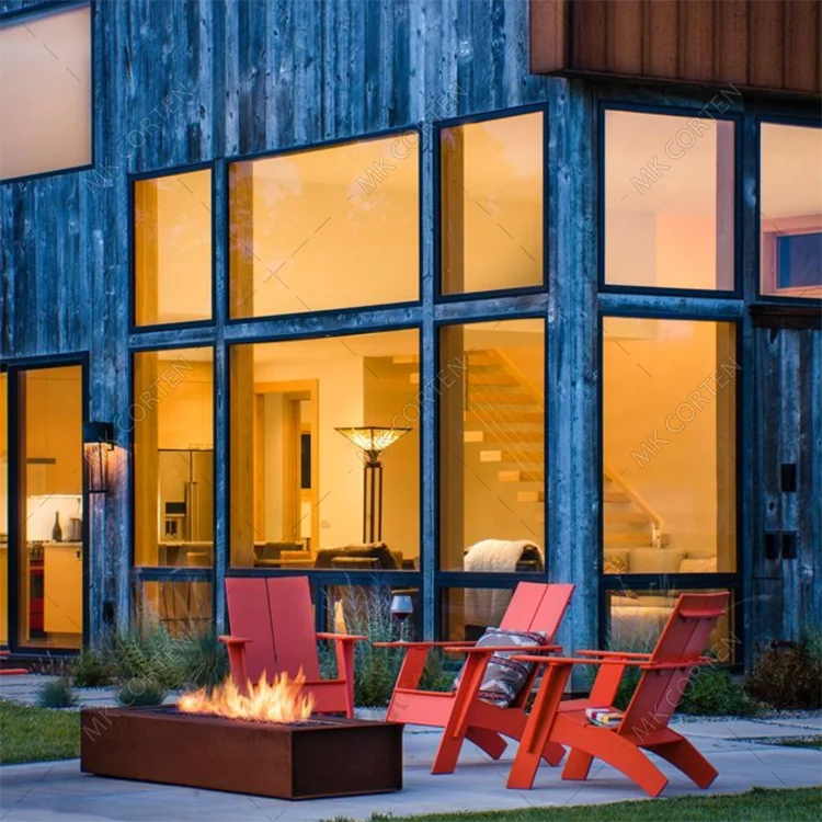 Simple Modern Style Corten Steel Metal Fire Pit Brazier