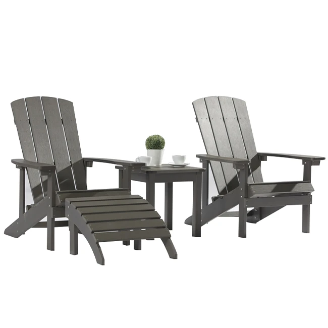 Classic patio garden waterproof cupholder plastic wood furniture outdoor Backyard durable back armchair hdpe adirondack chair