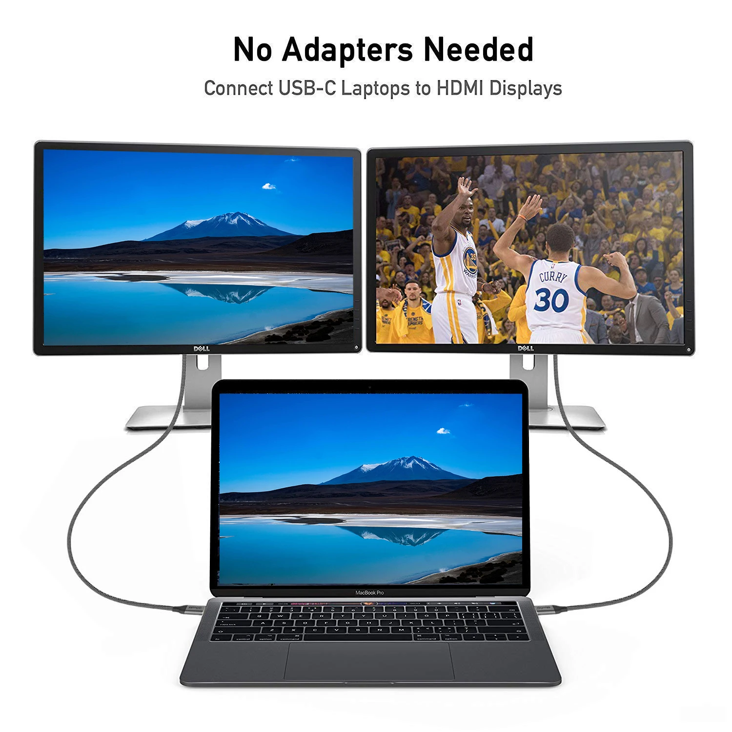  Кабель-переходник с USB C на HDMI Кабель-адаптер QGeeM Type плетеный 4K @ 60 Гц 3
