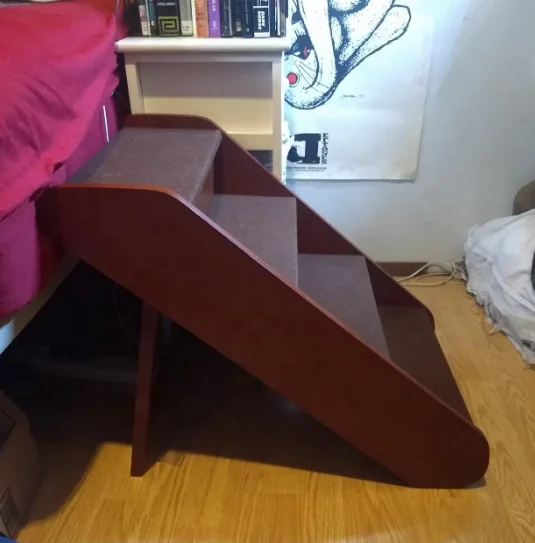 SenGong Wood Foldable Pet Stairs for Dogs and Cats