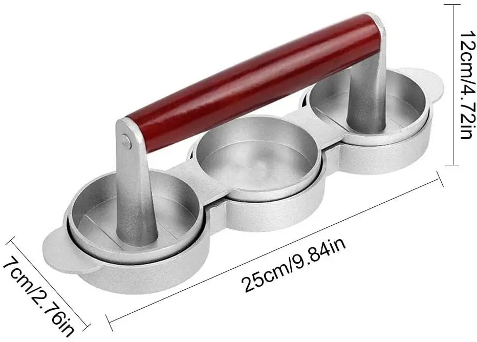 Triple Hamburger press Aluminum Non-Stick Hamburger Patty Maker Hamburger Mold Grilling Accessories