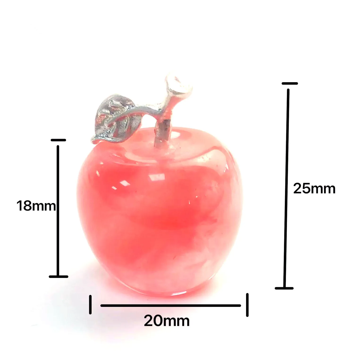 25MM Reiki Hand Carved Natural Gemstone Crystal Apple with Gift Box