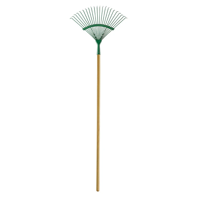 Factory supply gardening hand tools 22 teeth metal garden rake High-carbon steel landscape and lawn grass rake wholesale