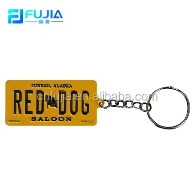 Custom Logo Metal  Tin Car Plate Keychains