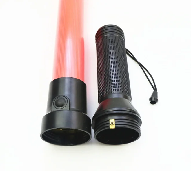 factory price Portable traffic Stick wand flashlight Red green blue Traffic Baton plastic