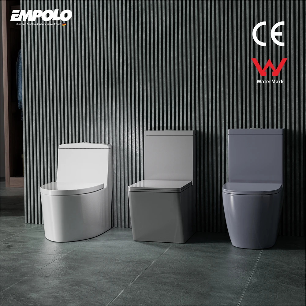 Empolo роскошный дизайн напольный унитаз белый черный для ванной комнаты керамический Цельный