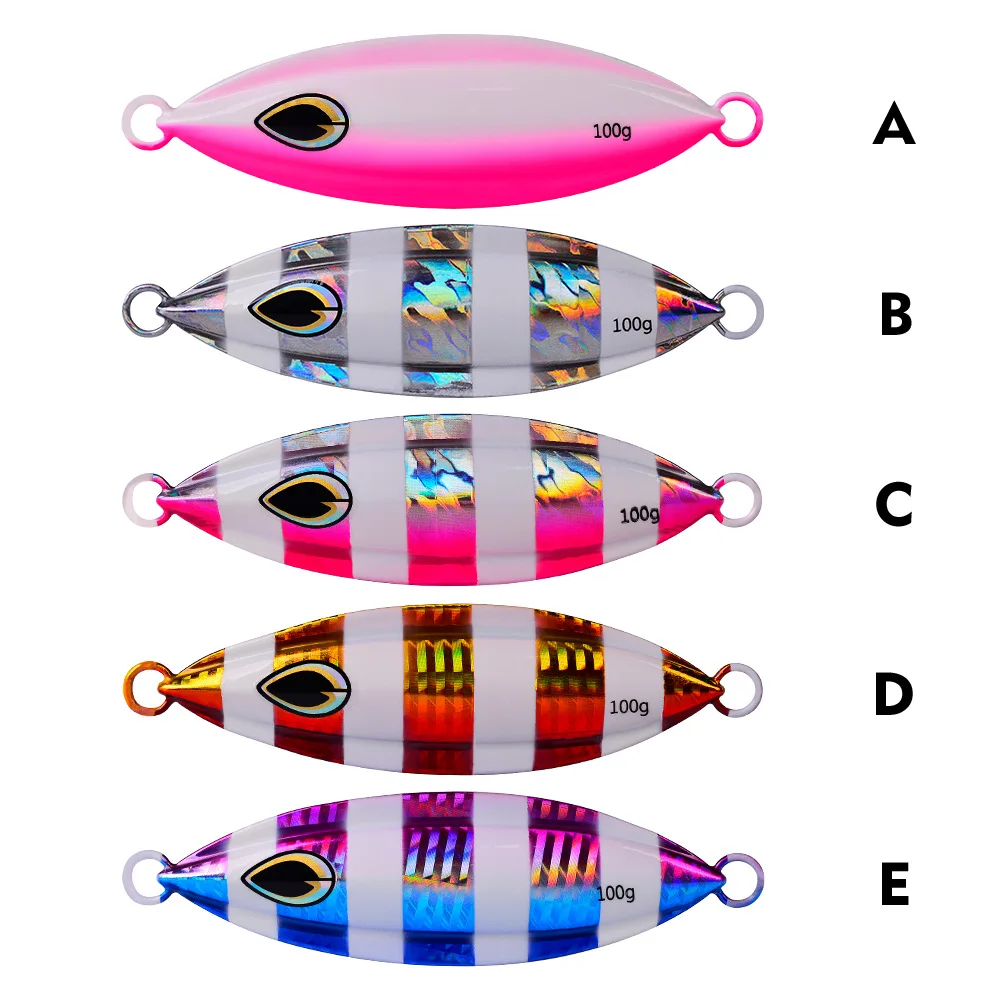 HOT wholesale Classic jigging lure 40g/60g/80g/100g/150g/200g castfun slow pitch luminous ice  tuna fishing jig lures