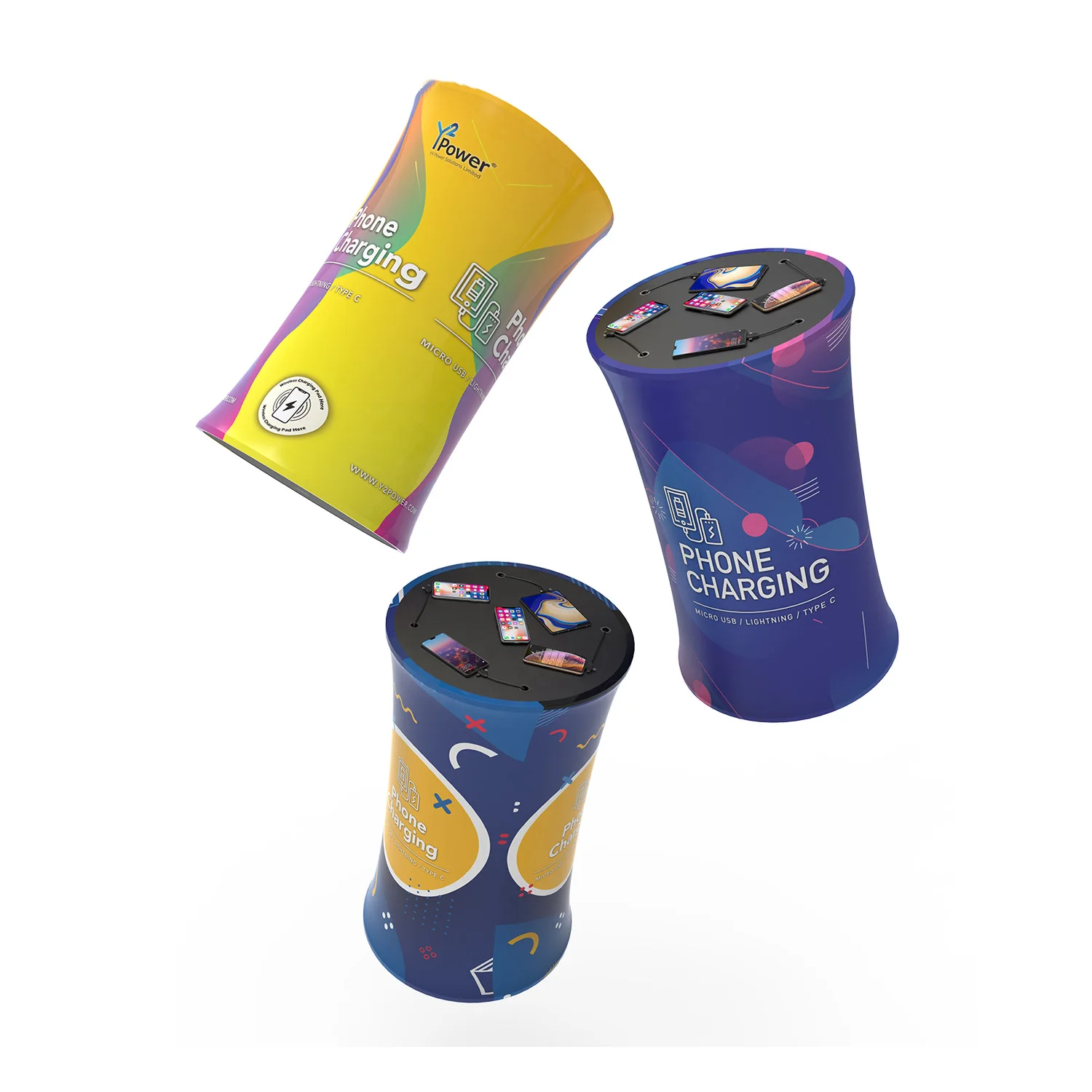 
 Y2 мощность Рекс Портативная зарядка Настольная лампа с пользовательский дизайн ткани для выставочных событий, складная конструкция Настольный легко носить с собой  