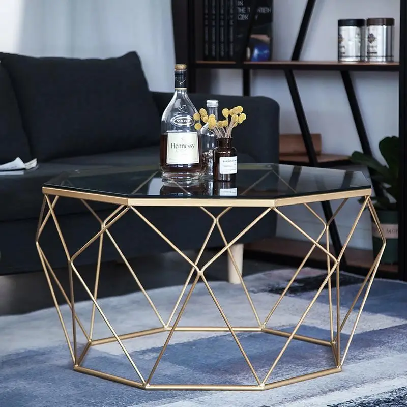 Nordic living room Tianyi light luxury personality fashion creative small house simple modern art large round glass coffee table