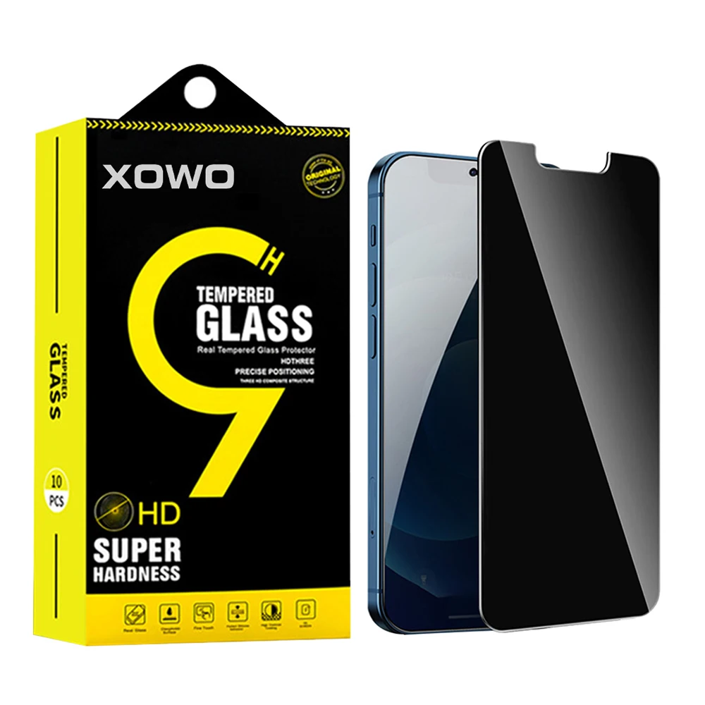 XOWO Anti-Spy Bubble Free Case Friendly Easy Installation Film Tempered Glass Screen Protector for iphone