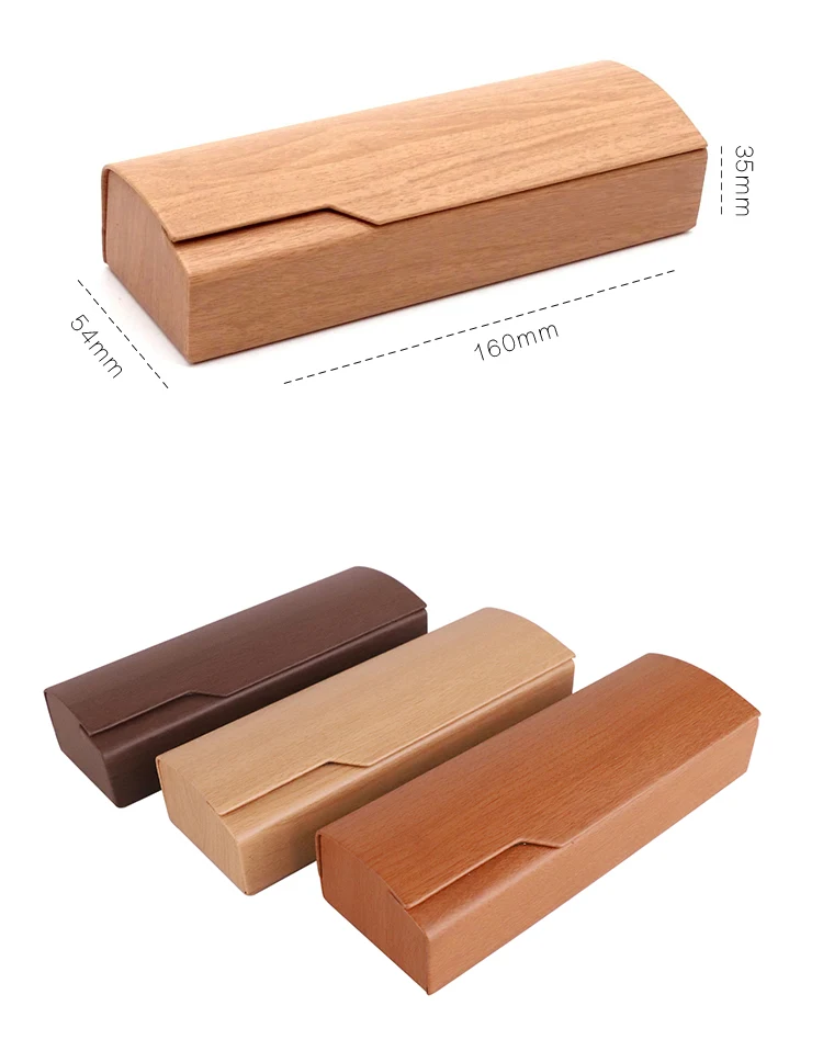 Ready Stock box wholesale custom Copy wood New Design Frame Optical Eyewear PU Cases Glasses Box Case
