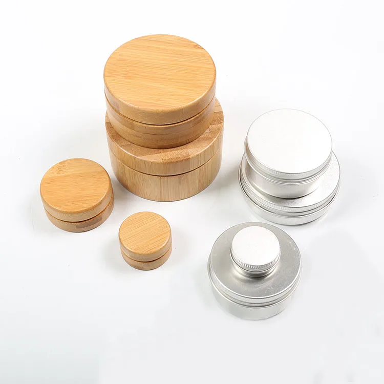 High quality handmade wood custom cylinder small round cream cosmetic salt jewelry stash storage tea bamboo box