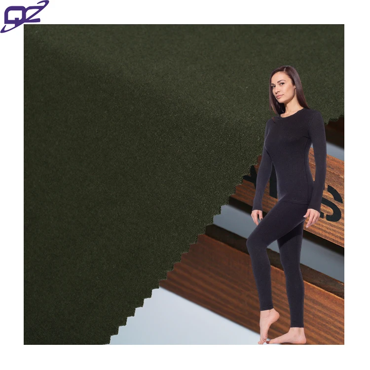 4 Way Stretch De Rong Interlock Polyester Spandex Knit Dralon Fabric for Warm Keep Underwear Winter Pajamas Blankets