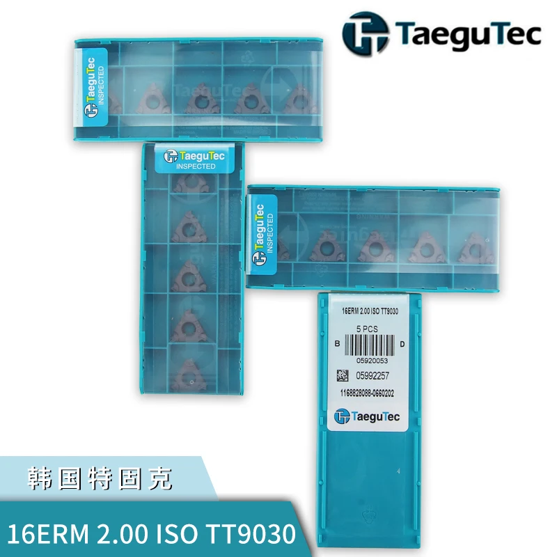 original Taegutec threading inserts 16ERM 1.25ISO 1.50ISO 1.75ISO 2.00ISO 2.50ISO 3.00ISO TT9030 CNC Lathe Turning Tool