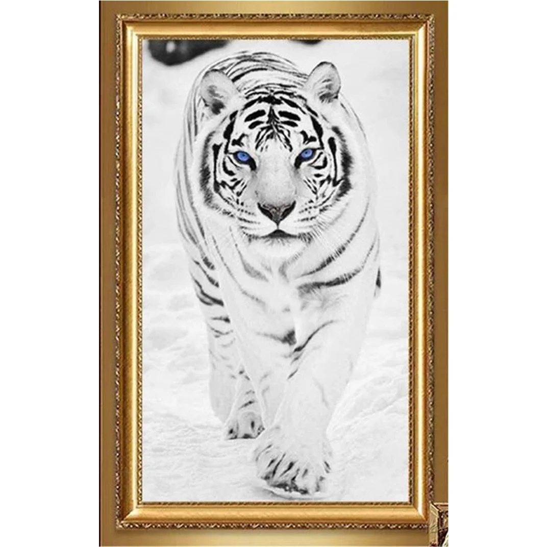 
White Tiger 5D Full Drill Diamond Painting Kits Diamond Animal DIY Diamond Painting For Adults 