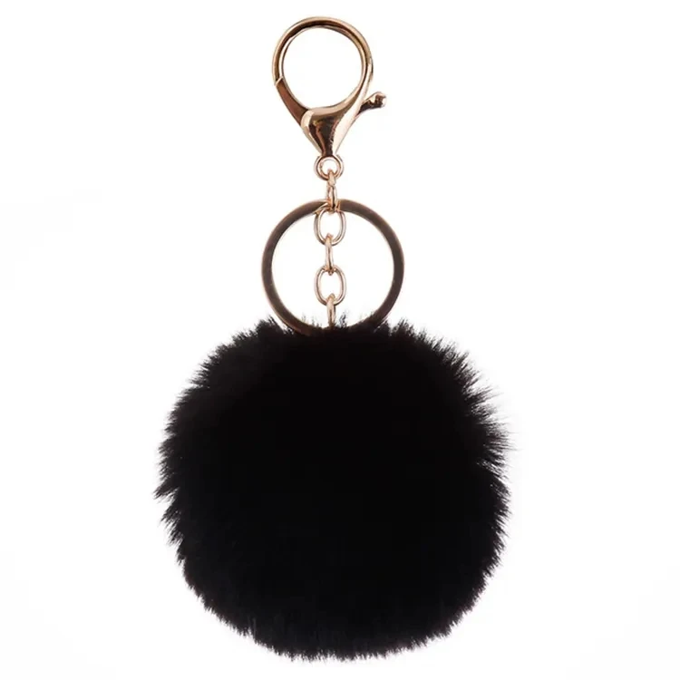 Multicolor Fur Ball Keychains Pompom Bulk Furball Puffballs Key Chains