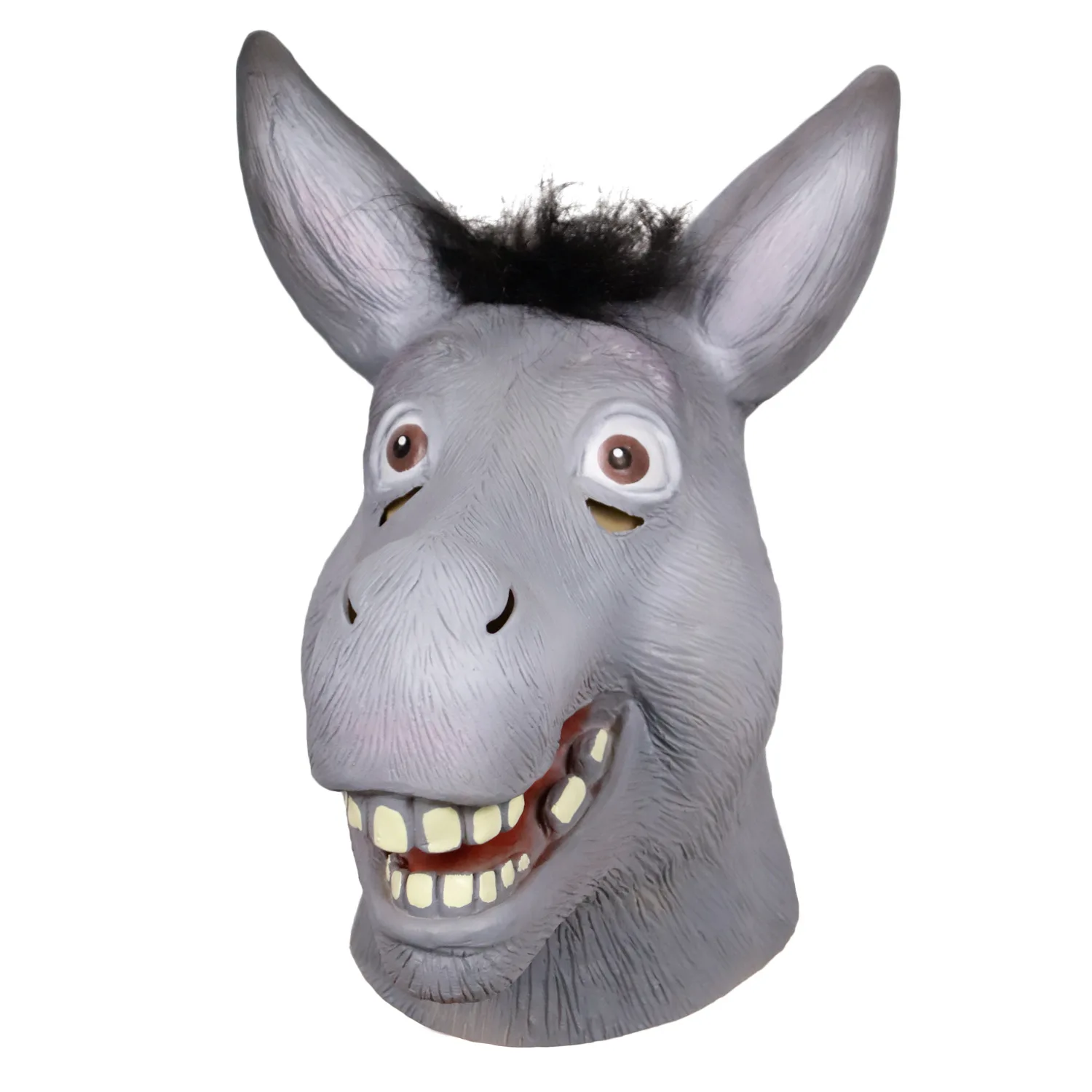 Halloween Cute Realistic Happy Donkey Latex Mask Adult Full Face Latex Mask Halloween Masquerade Cosplay Party Costume Mask
