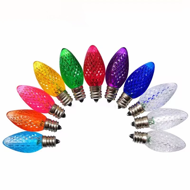 strawberry Candle bulb LED Christmas Light Replacement C7 C9 RGB colorful LED decor Lights Candle Bulb Decorations Bulbs