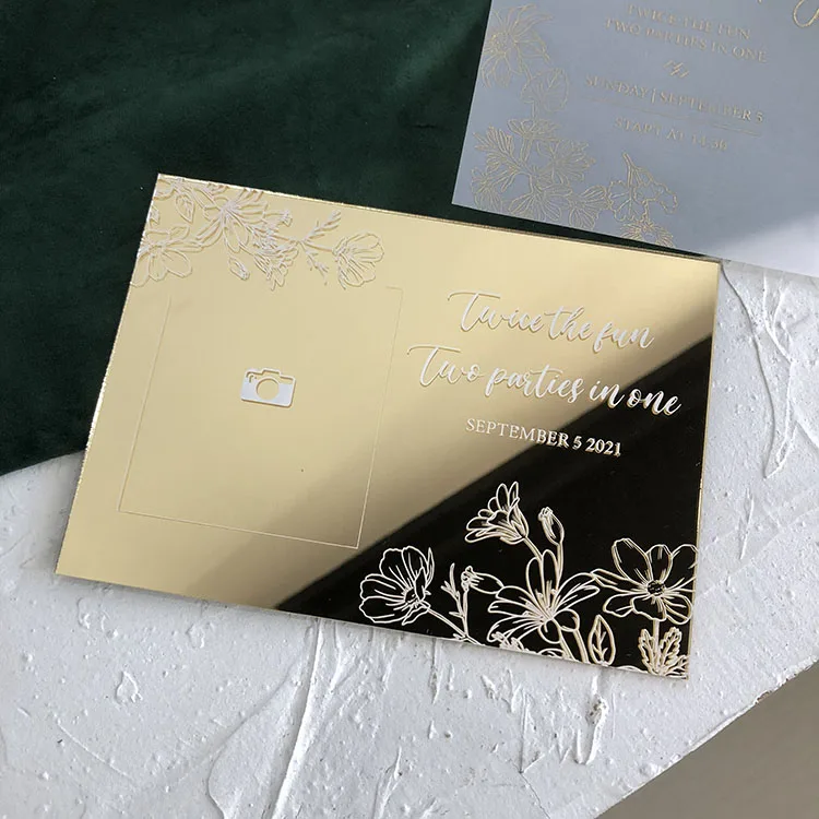 Custom Your Own Personal Birthday Wedding Dance Concert Party Business Graduation Acrylic Mirror Wedding Invitation Card