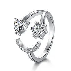 AAA Gems Unique Solid 925 Sterling Silver Mens Ring Iced Out Broken Heart Moissanite Diamond Ring with GRA men vvs diamond rings