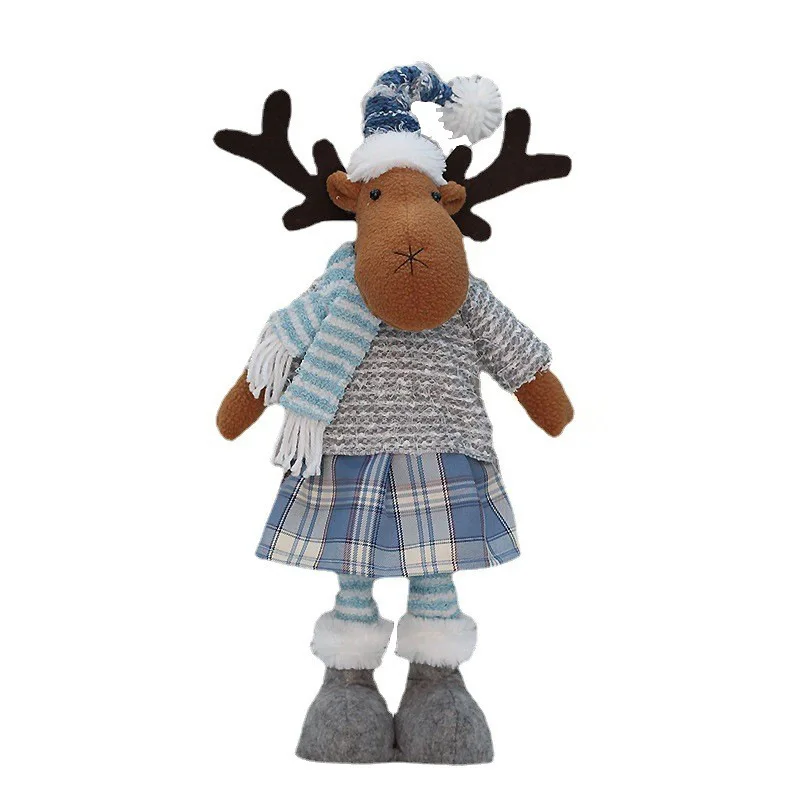 New Christmas decorations Telescopic Doll Sitting snowman holiday house table Decor cute doll kids toy ornaments Christmas Doll