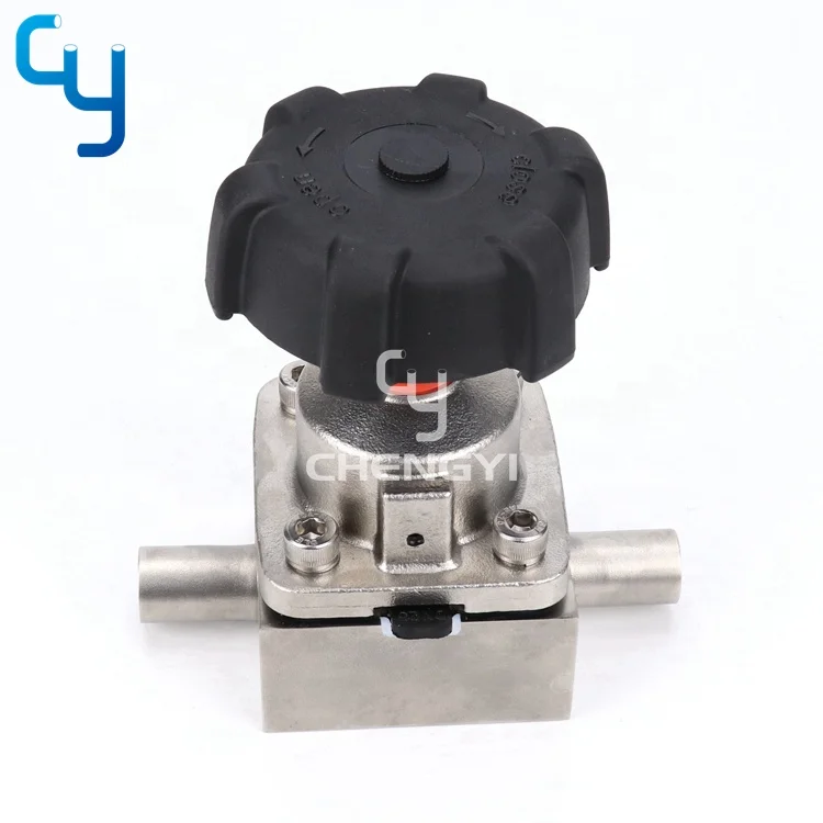 DN25 Welded stainless steel  straight through direct way manual diaphragm valve