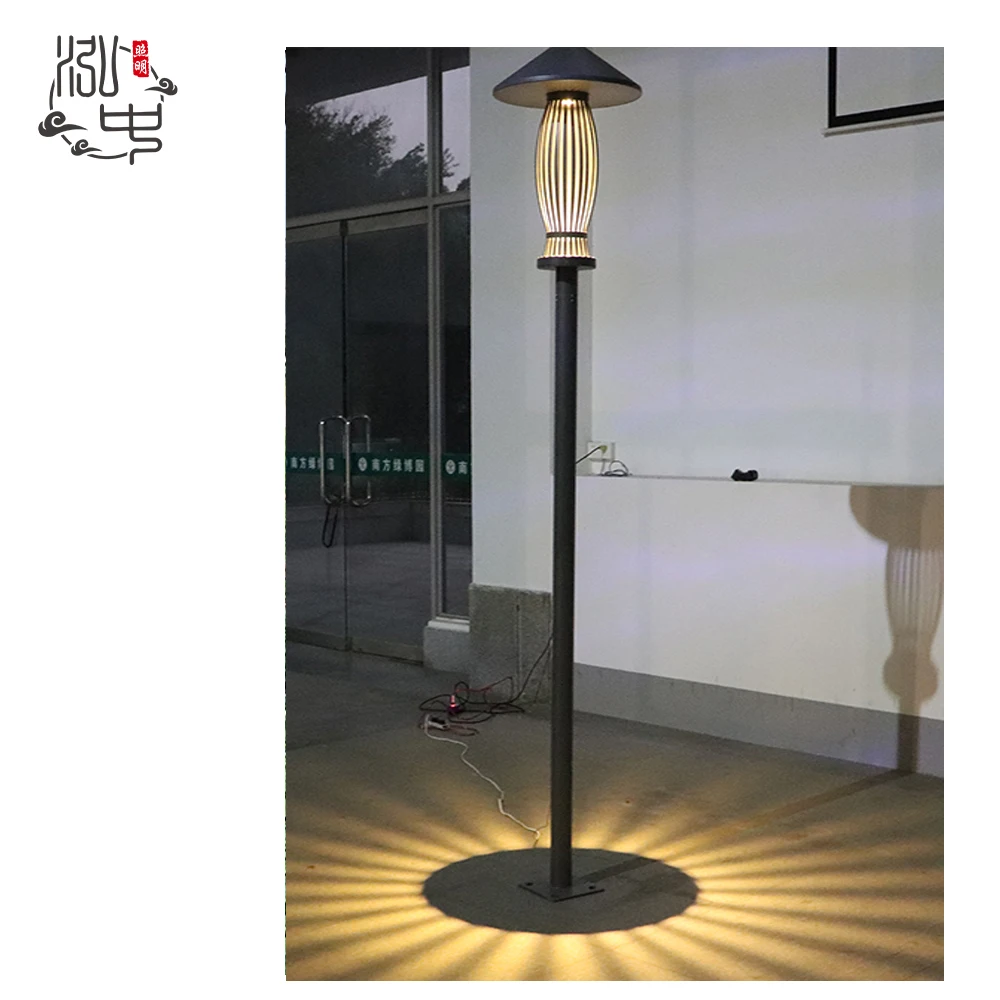 3.5m4m15w lamp holder outdoor light rotary control led bollard garden light