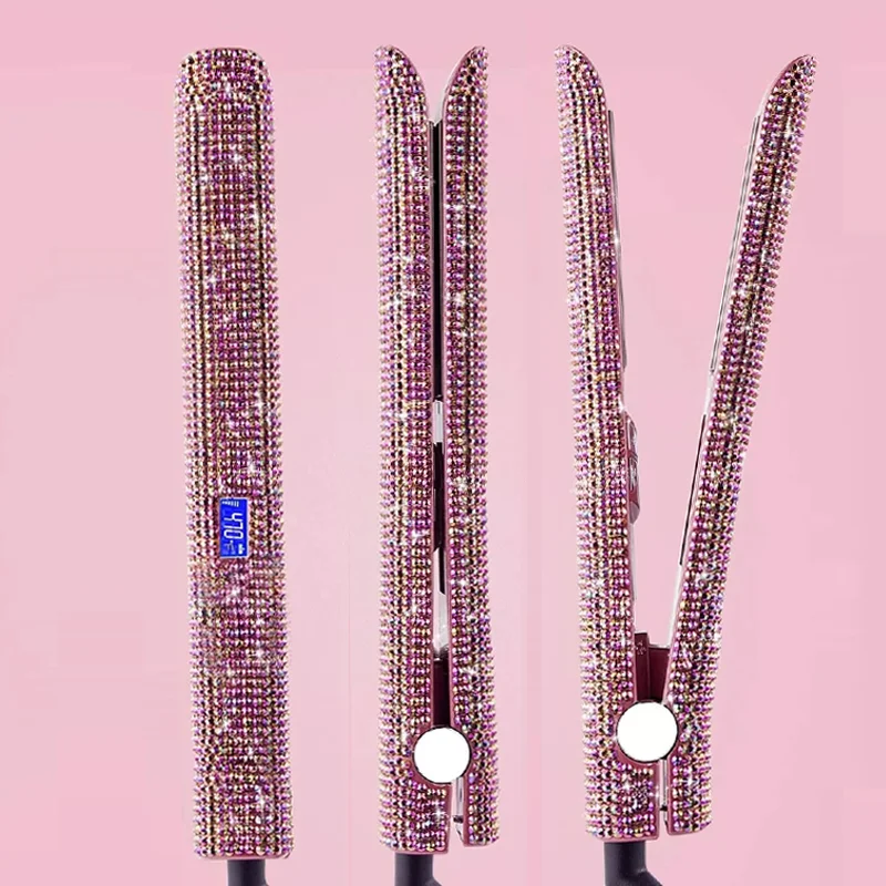 Modern Bling Diamond 470F Flat Iron Fast Heat LCD Titanium Hair Straightener