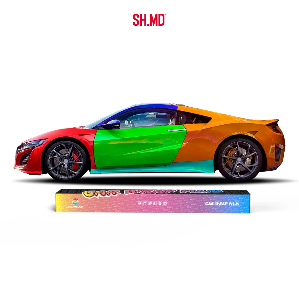 High Gloss Car Vinyl Wrap 1.52x16m Anti-Scratch Color Paint Protective Film TPU Colored Car Wrap PPF Automotive Wrapping Film