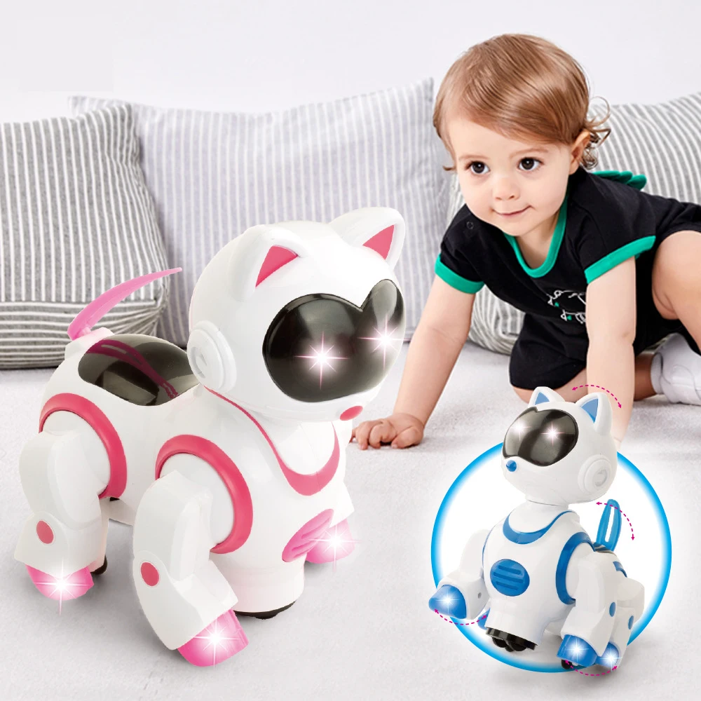 Newest RC cat robot universal walking cat dog sound light music dance intelligent cute pet cat
