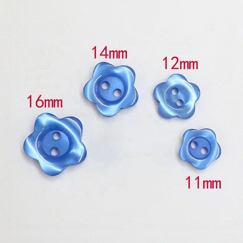 Colorful Shirt Pearl Flower Shaped Resin Polyester Plastic Baby Buttons For Children